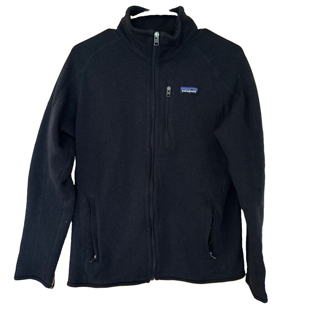 Patagonia Better Sweater Fleece Jacket Mens M Black Mock Neck Full Zip